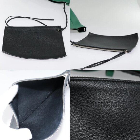 BALENCIAGA Tote Bag Leather 2way Green Silver Auth ep5837 - Picture 13 of 15